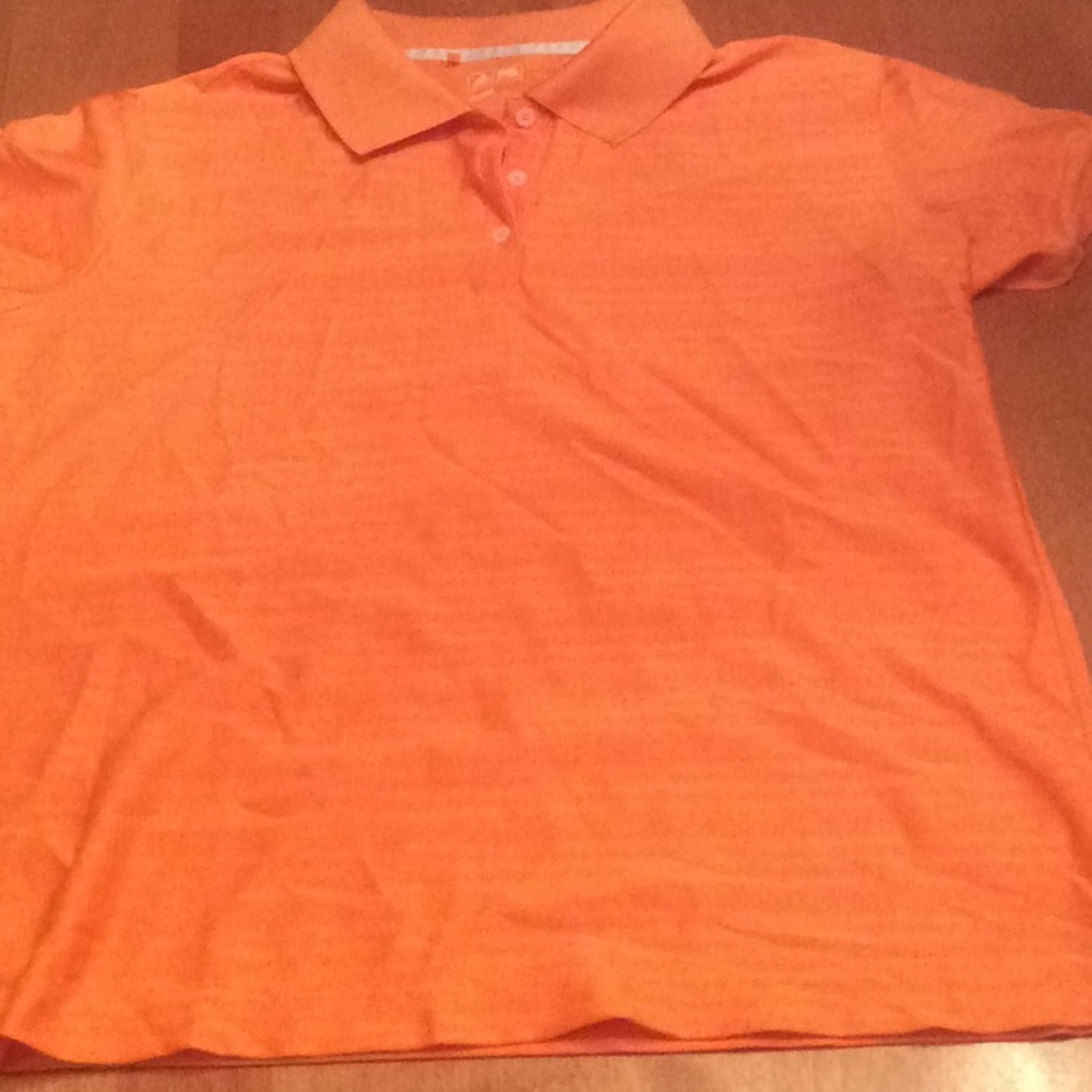 Adidas women's Large orange collared golf shirt